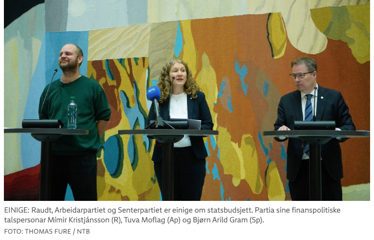 Endelig budsjettavtale mellom AP, SP, MDG, SV og Rødt