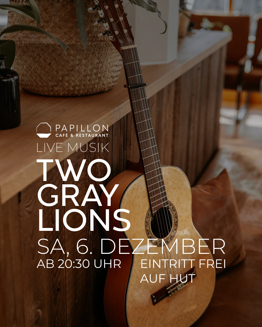 TWO GRAY LIONS live