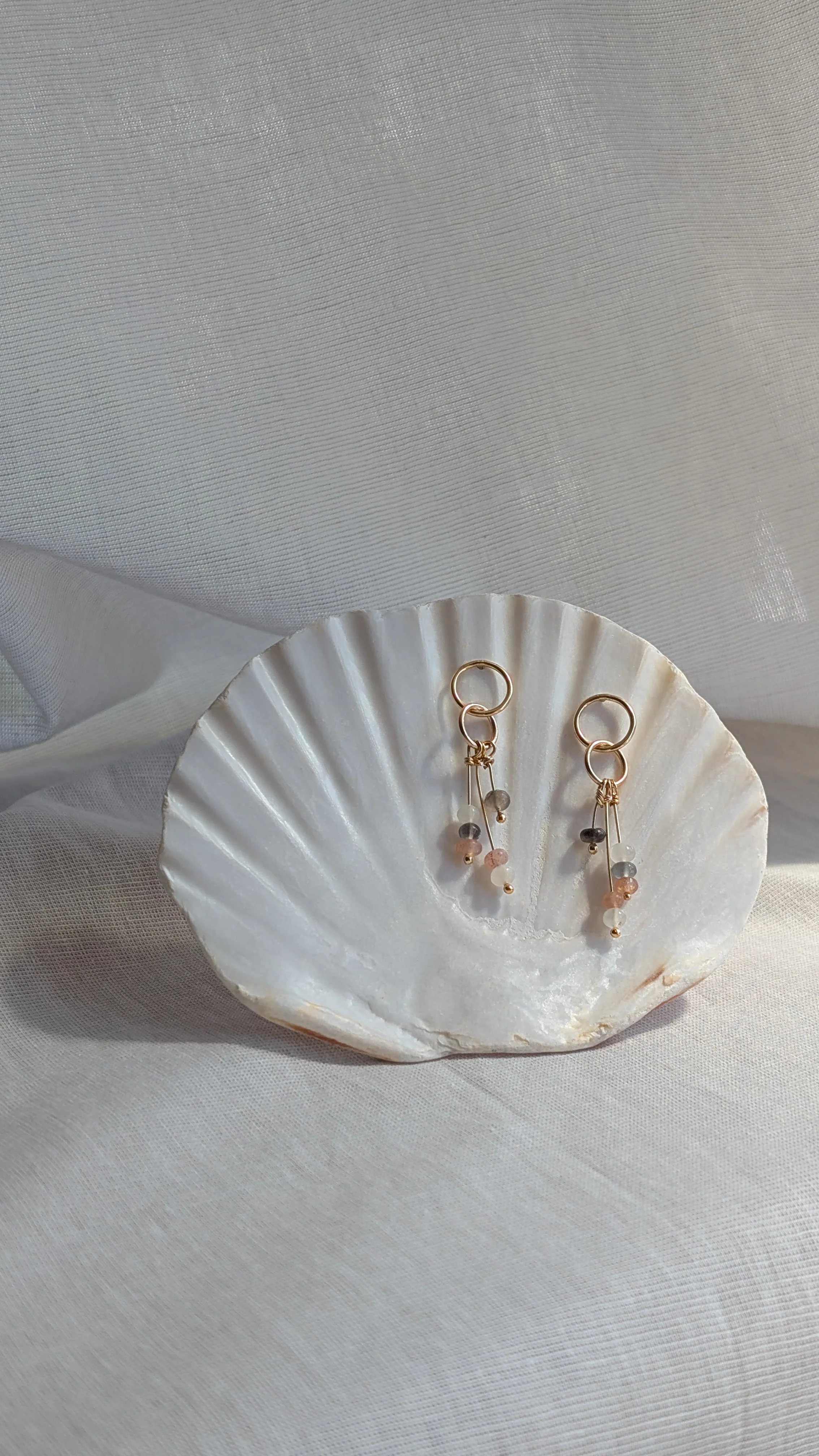 Helios Moonstone Drop Earrings