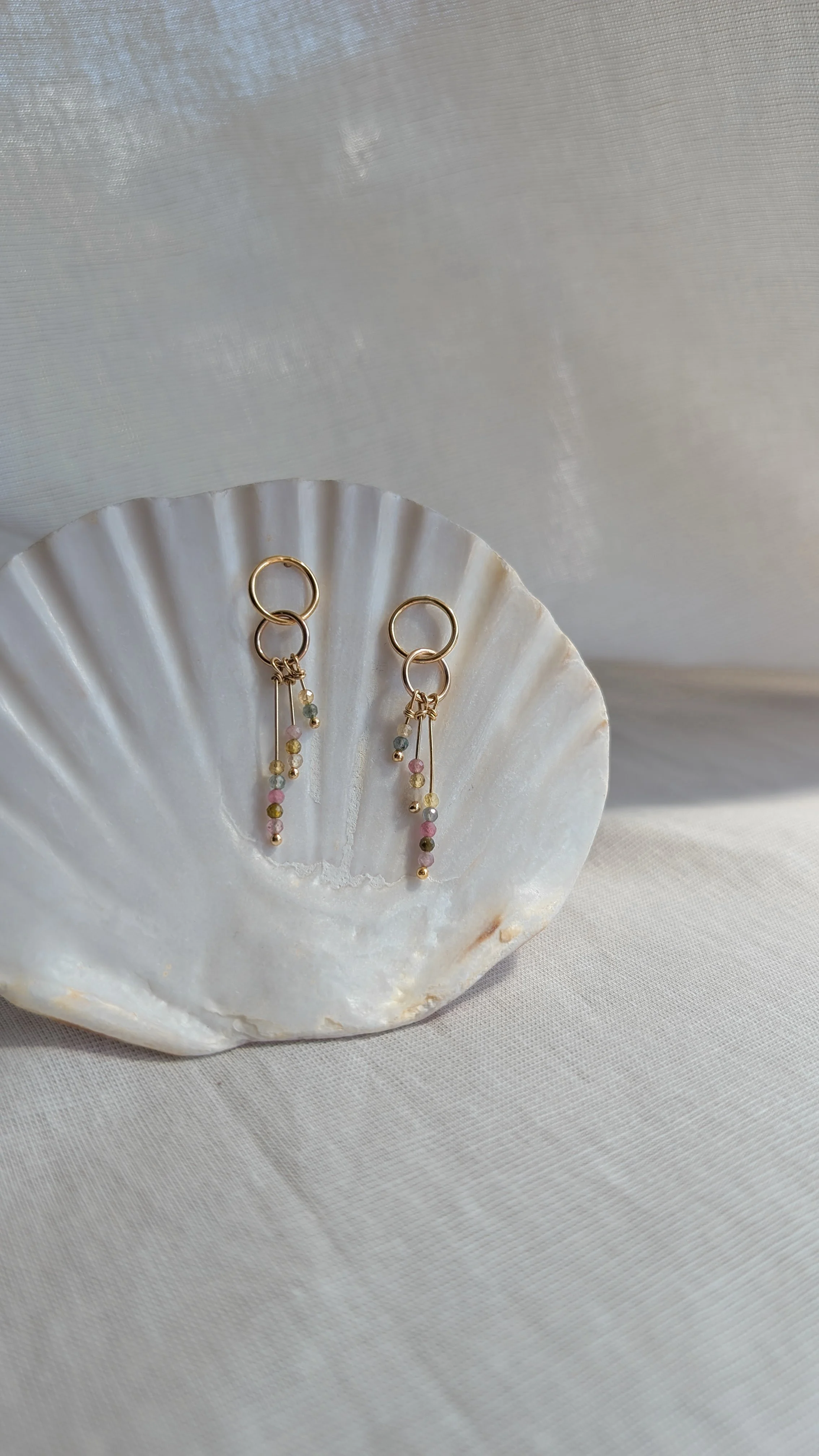 Helios Pastel Tourmaline Drop Earrings