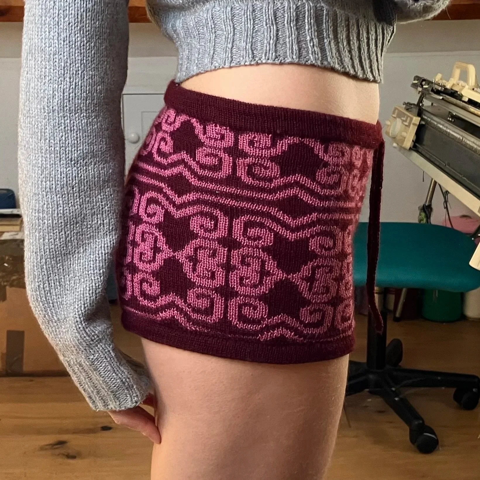 swirly fairycore bohemian hippie patterned short shorts knitted crochet cottage core festival y2k party grunge vibes fashion style
