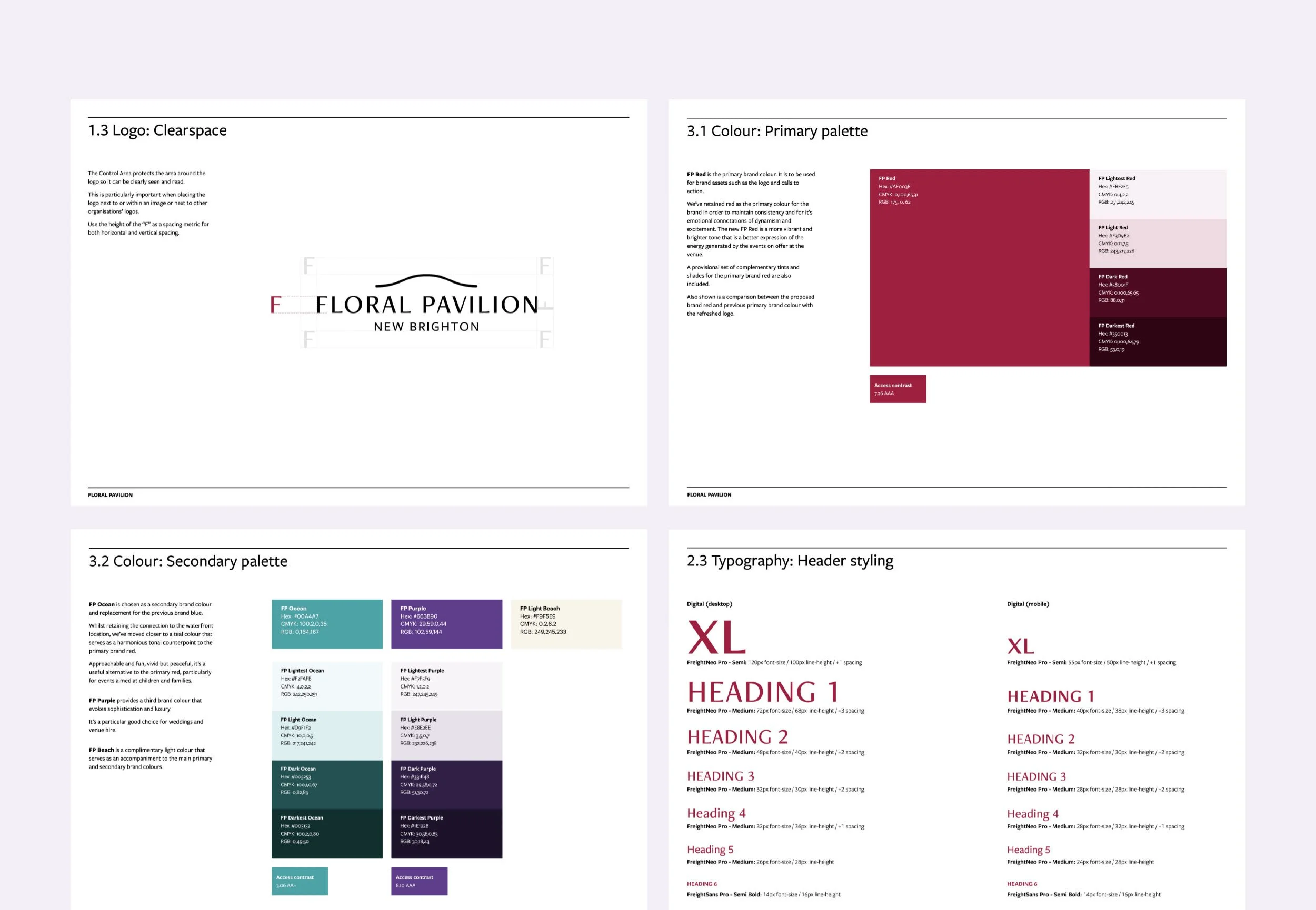 Screenshots taken from the new brand guideline document.