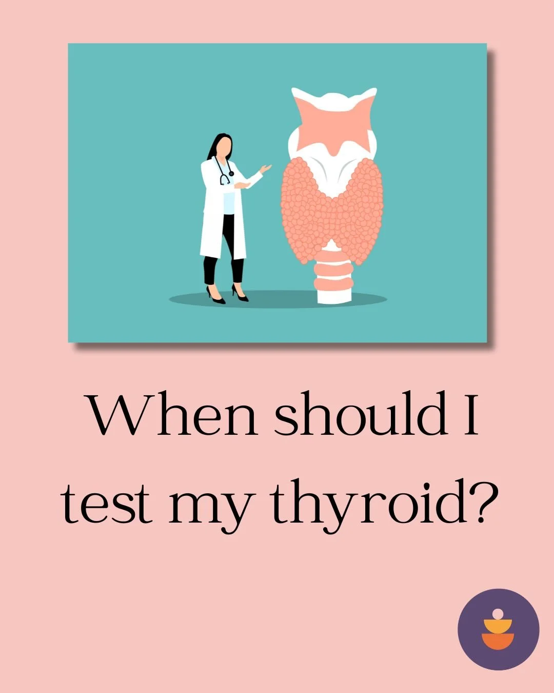Following on from our exploring thyroid issue series- When should I test my thyroid?
▫️If you have been trying to conceive for longer than a year 
▫️You have had a low Progesterone level ▫️You have had a low AMH level
▫️ You have difficulty in losing