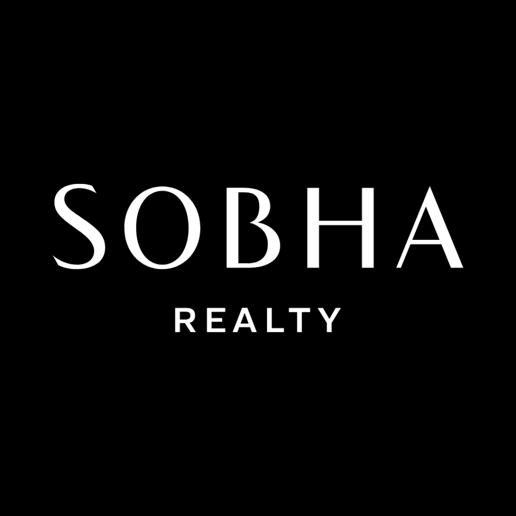 Black background with white text displaying 'SOBHA' and 'REALTY' underneath.