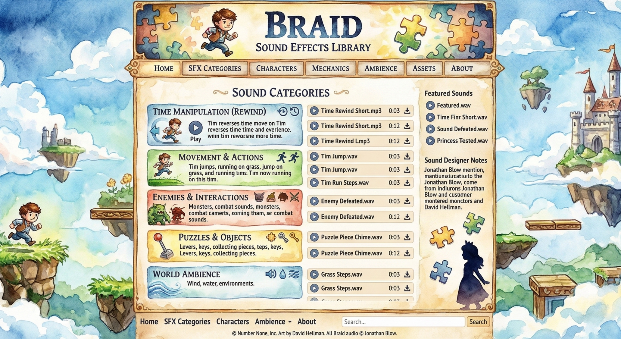 Braid: Sound Effects do jogo