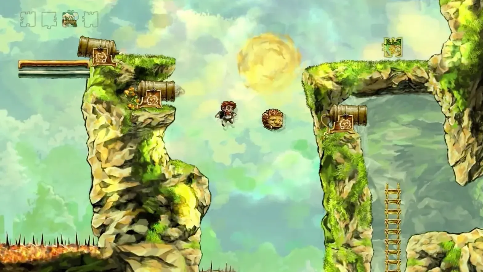 Braid game sound effects archive. Screenshot de Braid mostrando o estilo artístico inspirado em Claude Monet e David Hellman