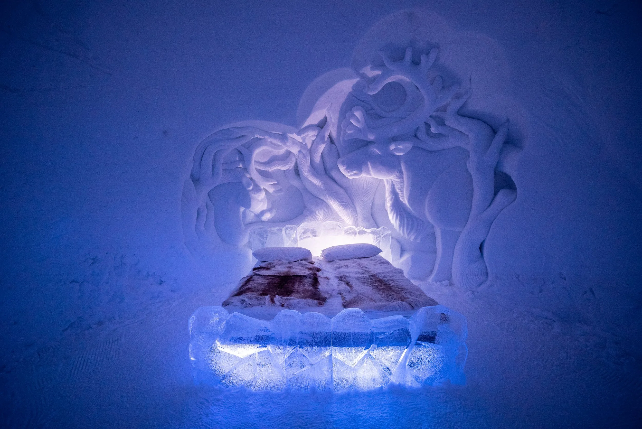 Stay in one of the Ice Hotels
