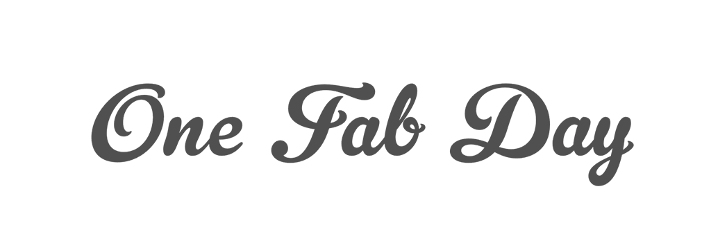 Text says "One Fab Day" in a stylish script font.