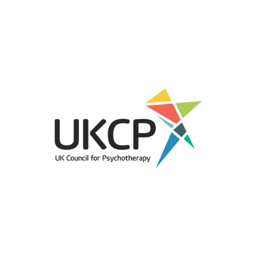 Logo for UKCP with colorful abstract geometric shapes
