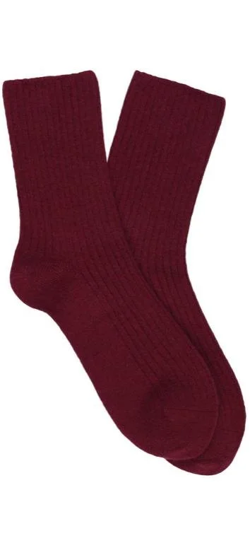 Cashmere Ribbed Socks