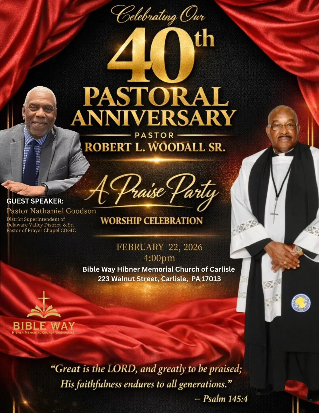 40th Pastoral Anniversary of Pastor Robert L. Woodall SR.