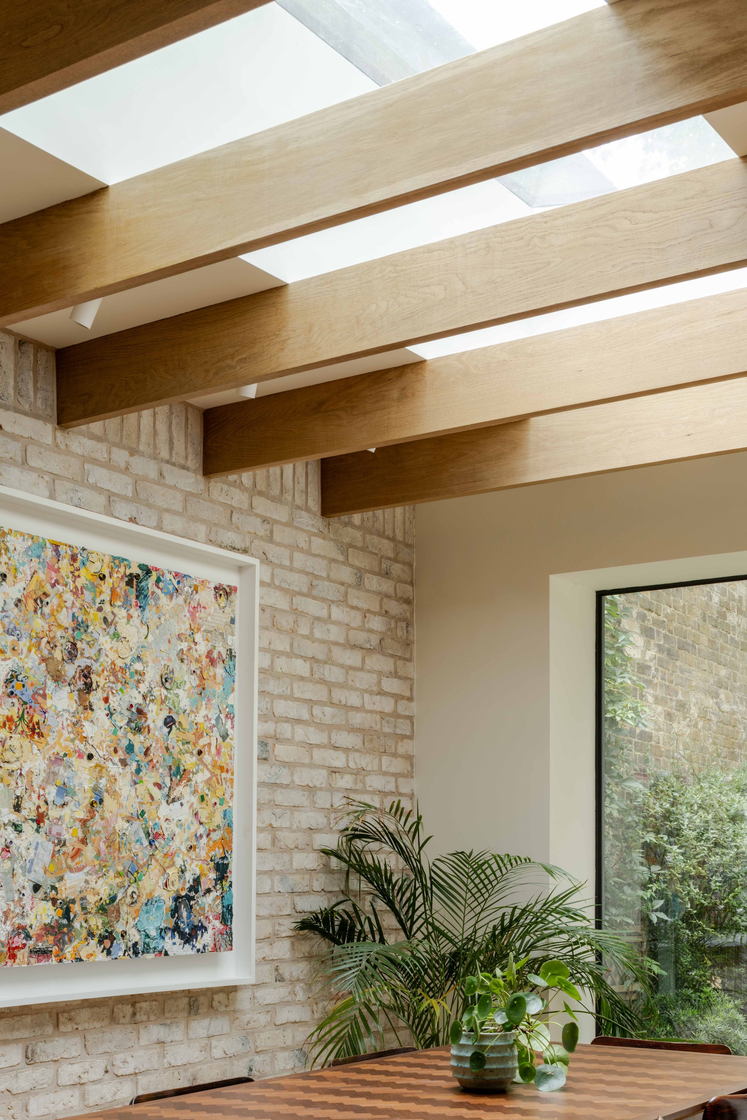 Marsh Keene — Mews house rear extension in London with exposed oak rafters - MarshKeene