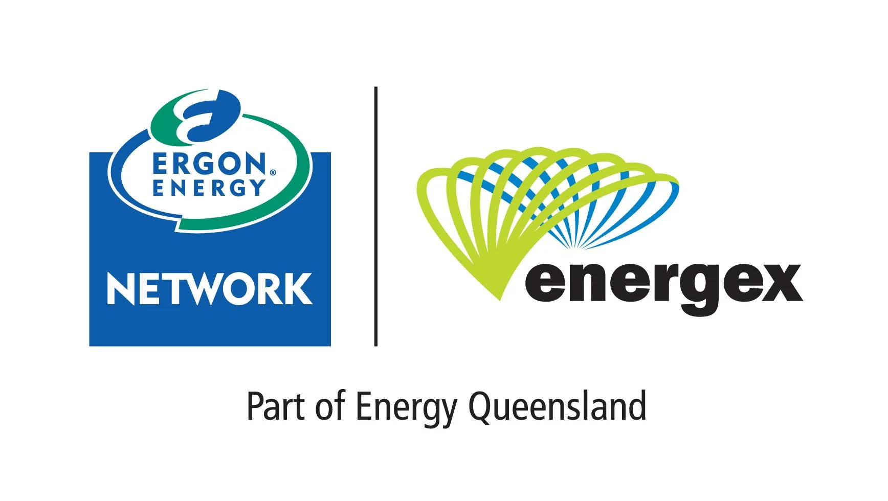 Logos of Ergon Energy Network and Energex with the text "Part of Energy Queensland" underneath.