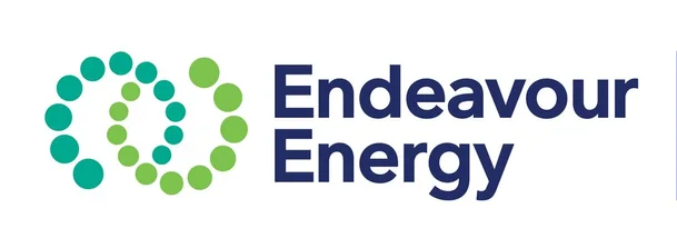 Endeavour Energy logo with green and teal circular design and navy blue text.