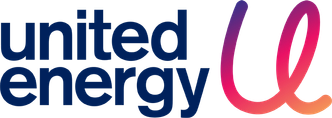 United Energy logo with a stylized 'U' in pink and purple gradients