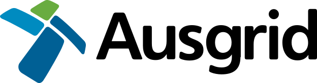 Logo of Ausgrid, an electric utility company, featuring a stylized blue and green icon next to the company's name in black text.
