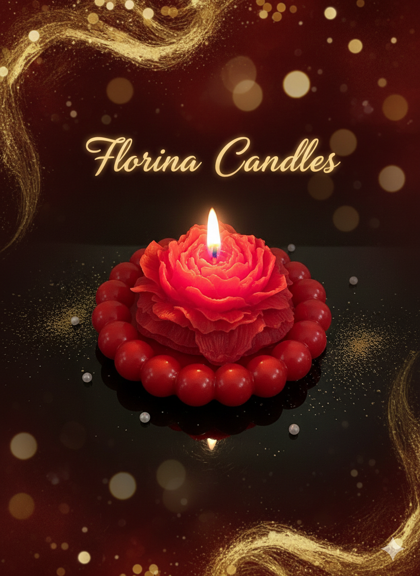 Florina peony candle with tray