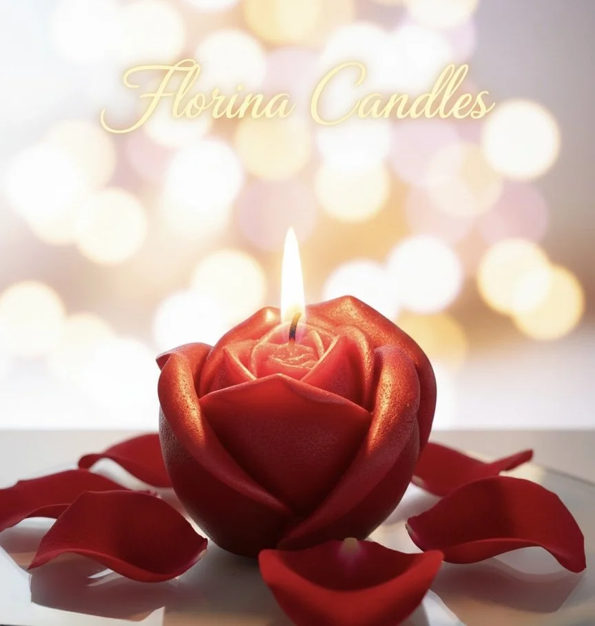 Florina huge rose candle