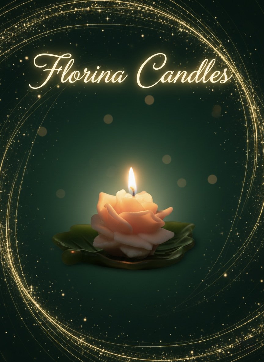 Florina bloom rose with leaf candle