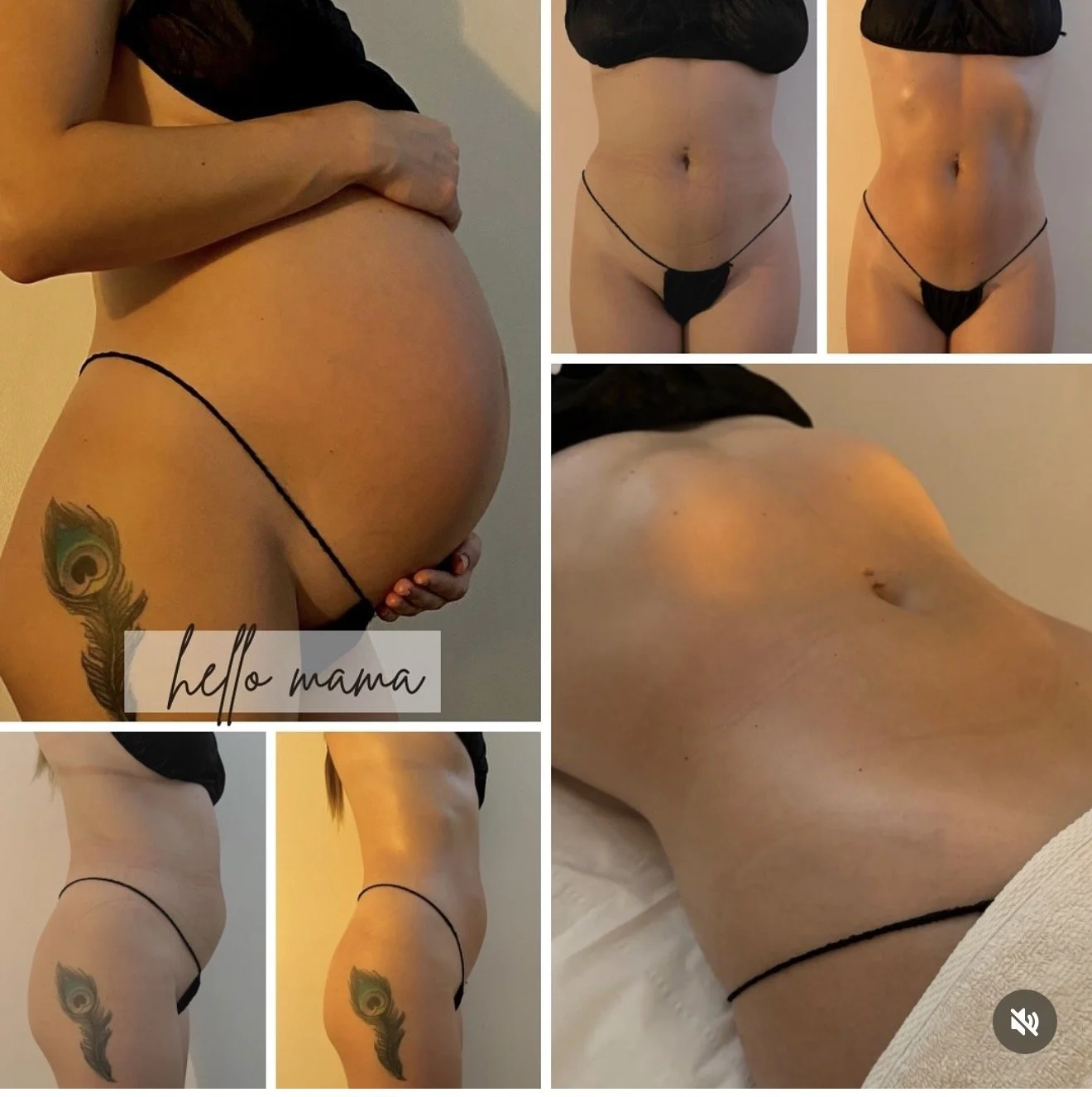 Before & after of a new mum who opted for the new mum massage to help her feel lighter and offer some 'me' time