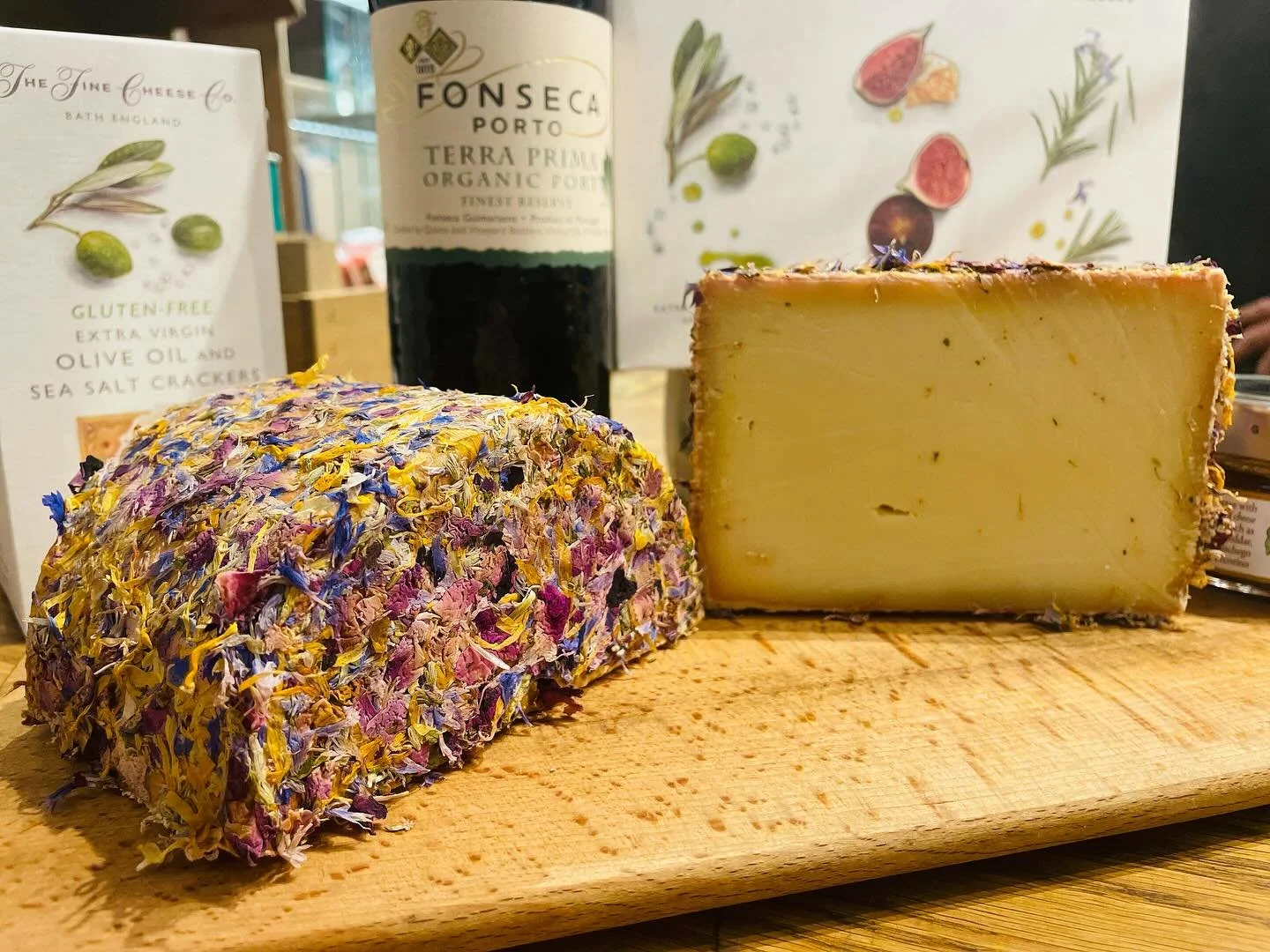 New in today.  A delicious hard cows cheese from Austria wrapped in beautiful flower petals. Stunning on the cheeseboard  #cheese #cheeselover #giftideas #weekend #weekendtreats