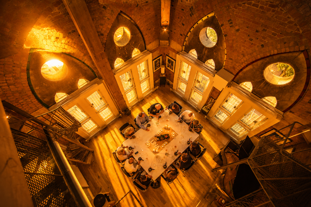 Sunset lights into the dining room