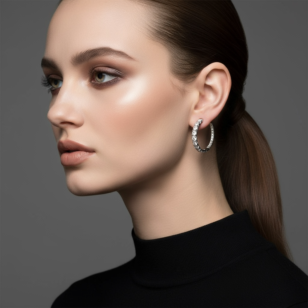 Diamond Hoop Earrings