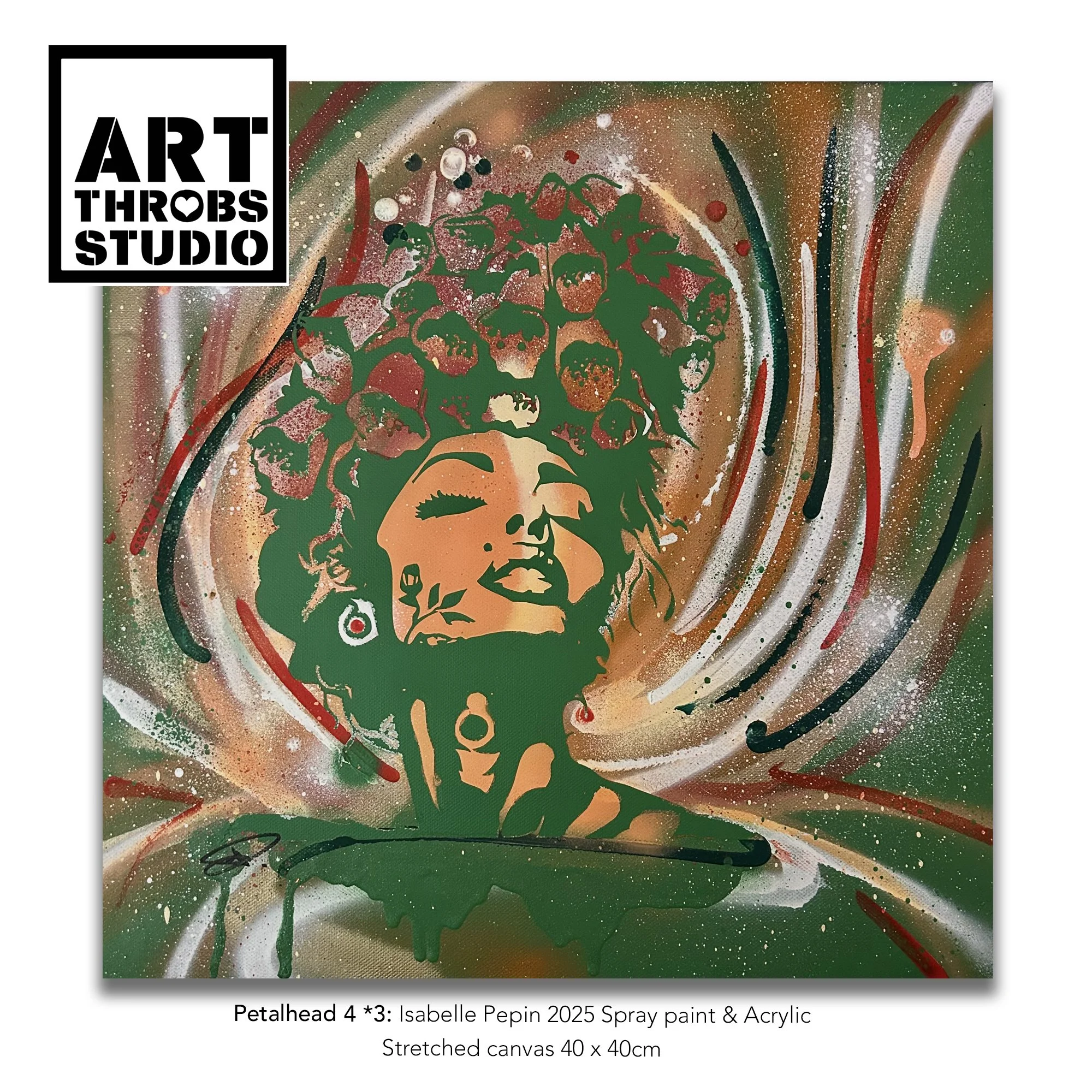 Petalhead *4 #3 2025 Spray & Acrylic on Canvas by Isabelle Pepin