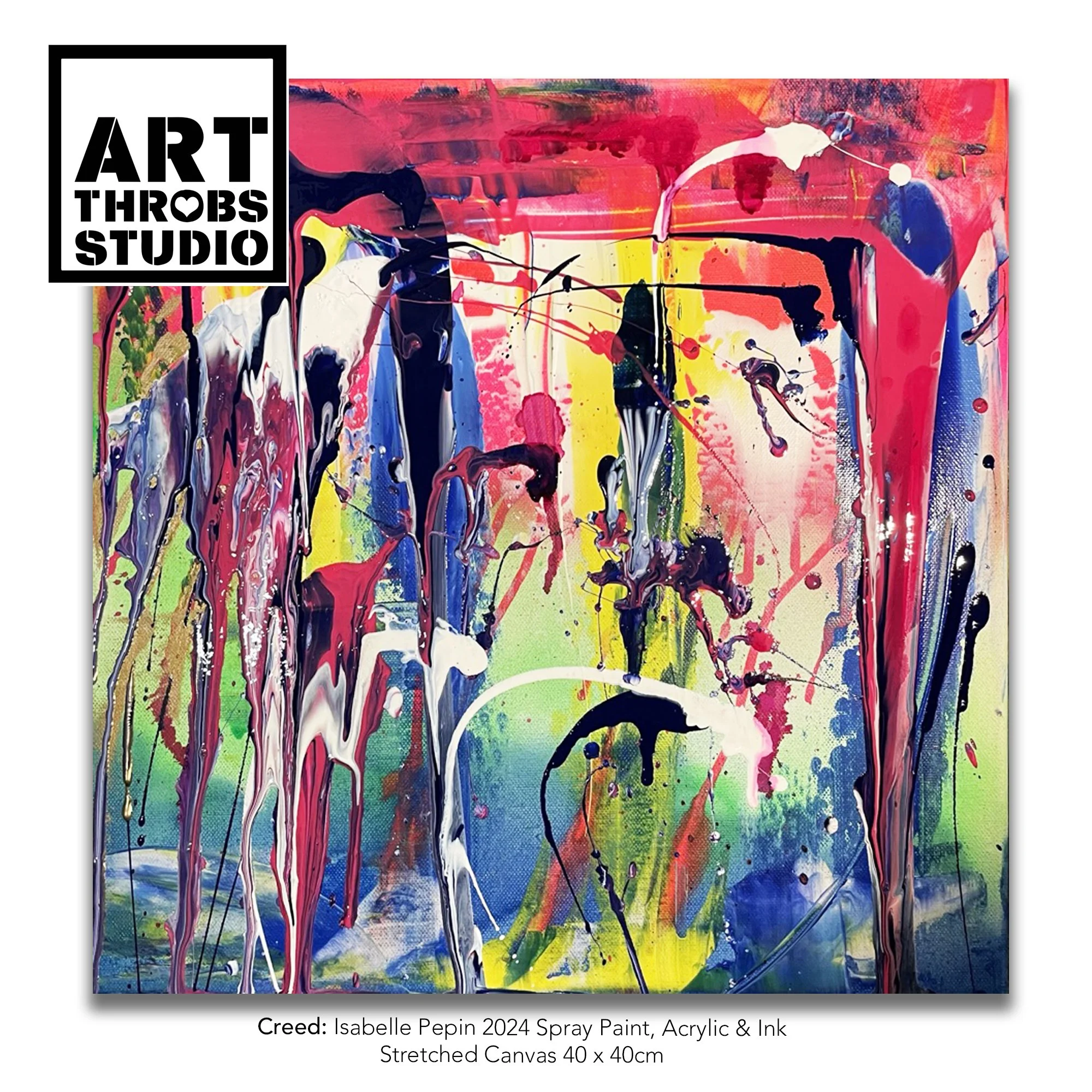 Creed 2024 Acrylic, Spray Paint & Ink on Canvas by Isabelle Pepin