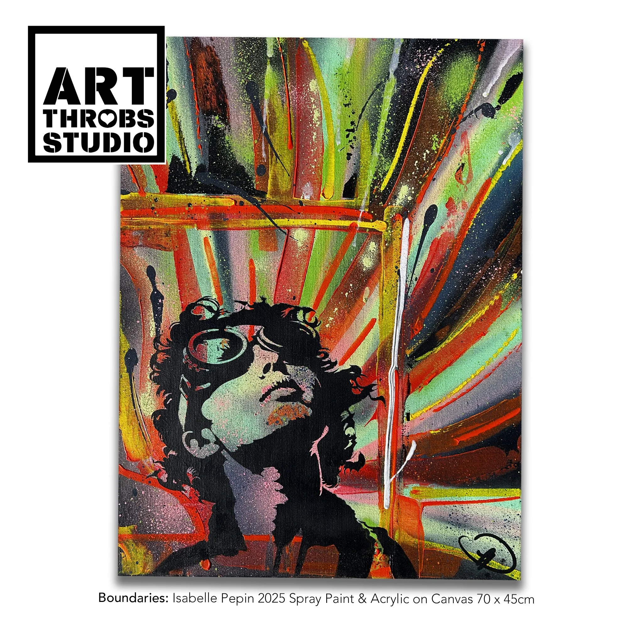 Boundaries 2025 Spray Paint & Acrylic on Canvas by Isabelle Pepin