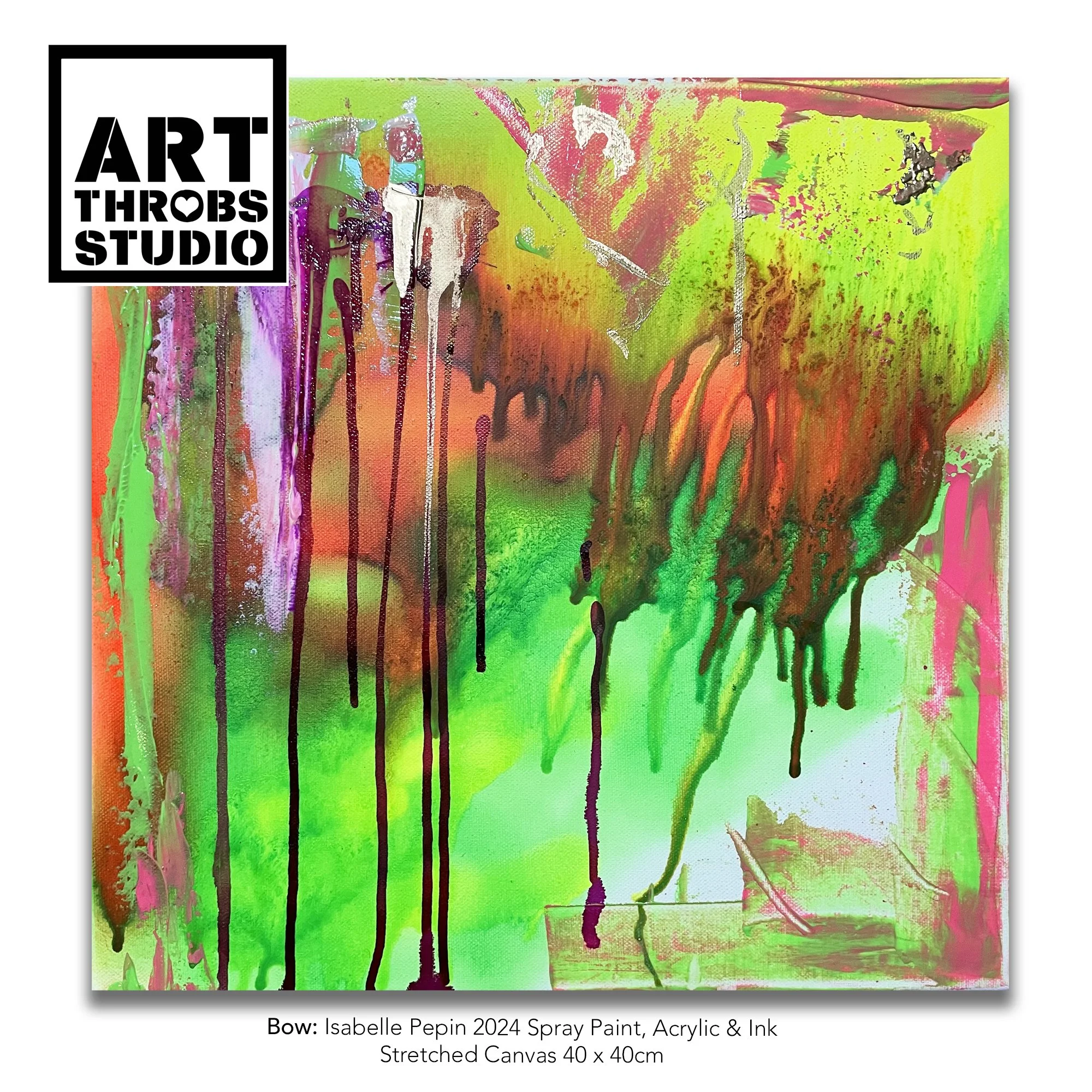 Bow 2024 Acrylic, Spray Paint & Ink on Canvas by Isabelle Pepin