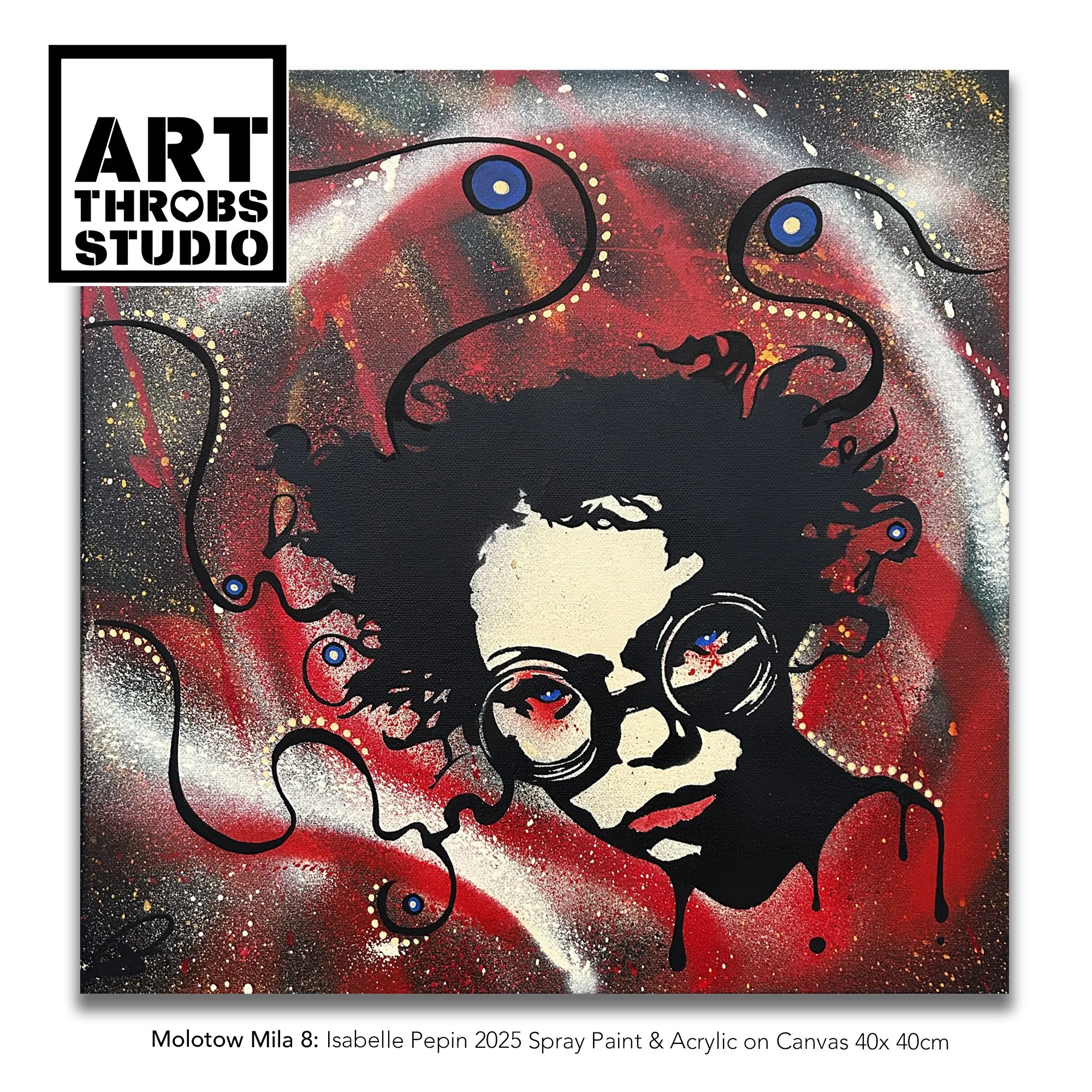 Molotow Mila 8 Acrylic, Spray Paint, Acrylic & Posca Pen on Canvas 4 by Isabelle Pepin 2025
