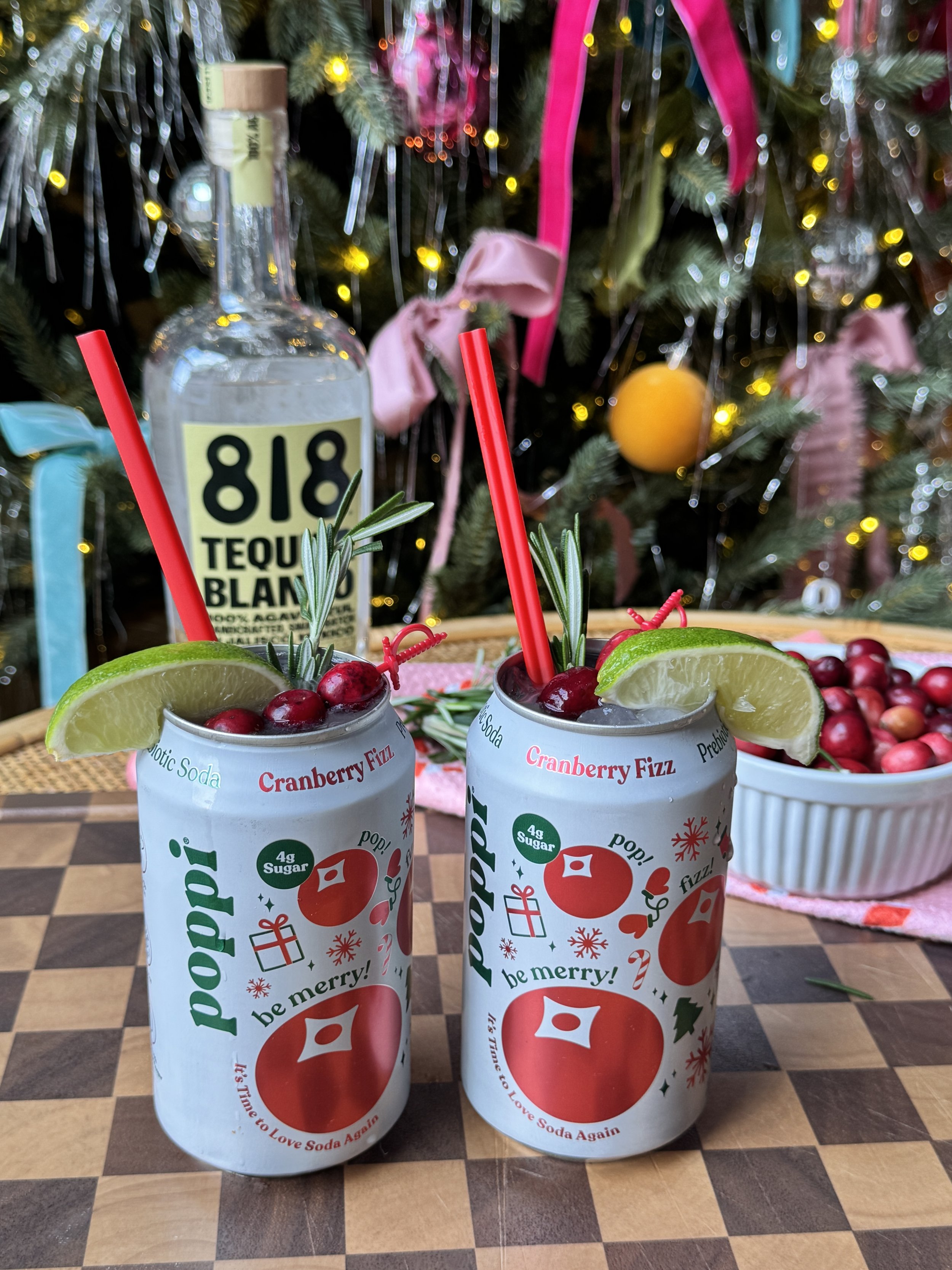 open can cocktail: cranberry fizz margaritas