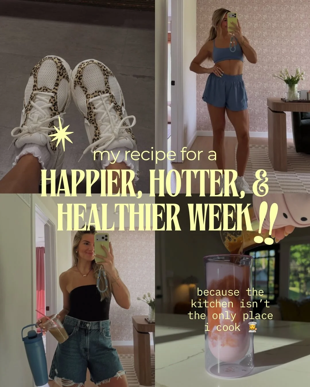 18ish ways to have a fab week, guaranteed!! ✍🏼🪩🦋💘 i keep these on repeat each week &amp; they stayyyyy sparking joy. 

comment &ldquo;me&rdquo; &amp; i&rsquo;ll send over any of the links i can + my fave recipes featured in here! 

hope you have 