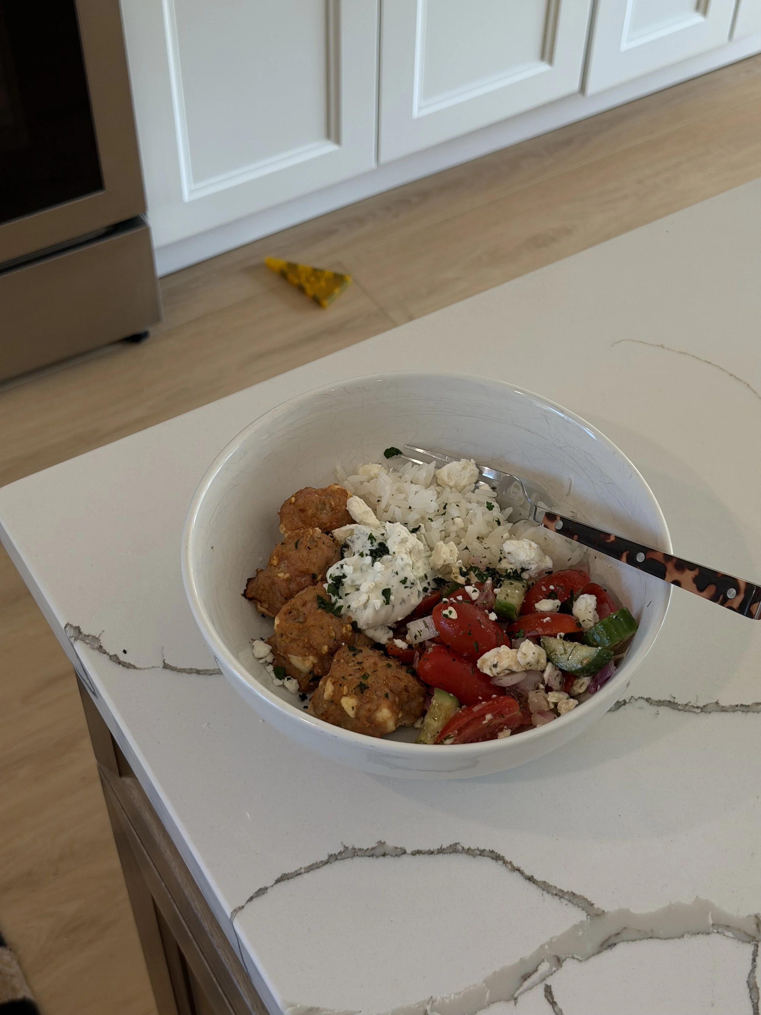 Greek Turkey Meatball Bowls