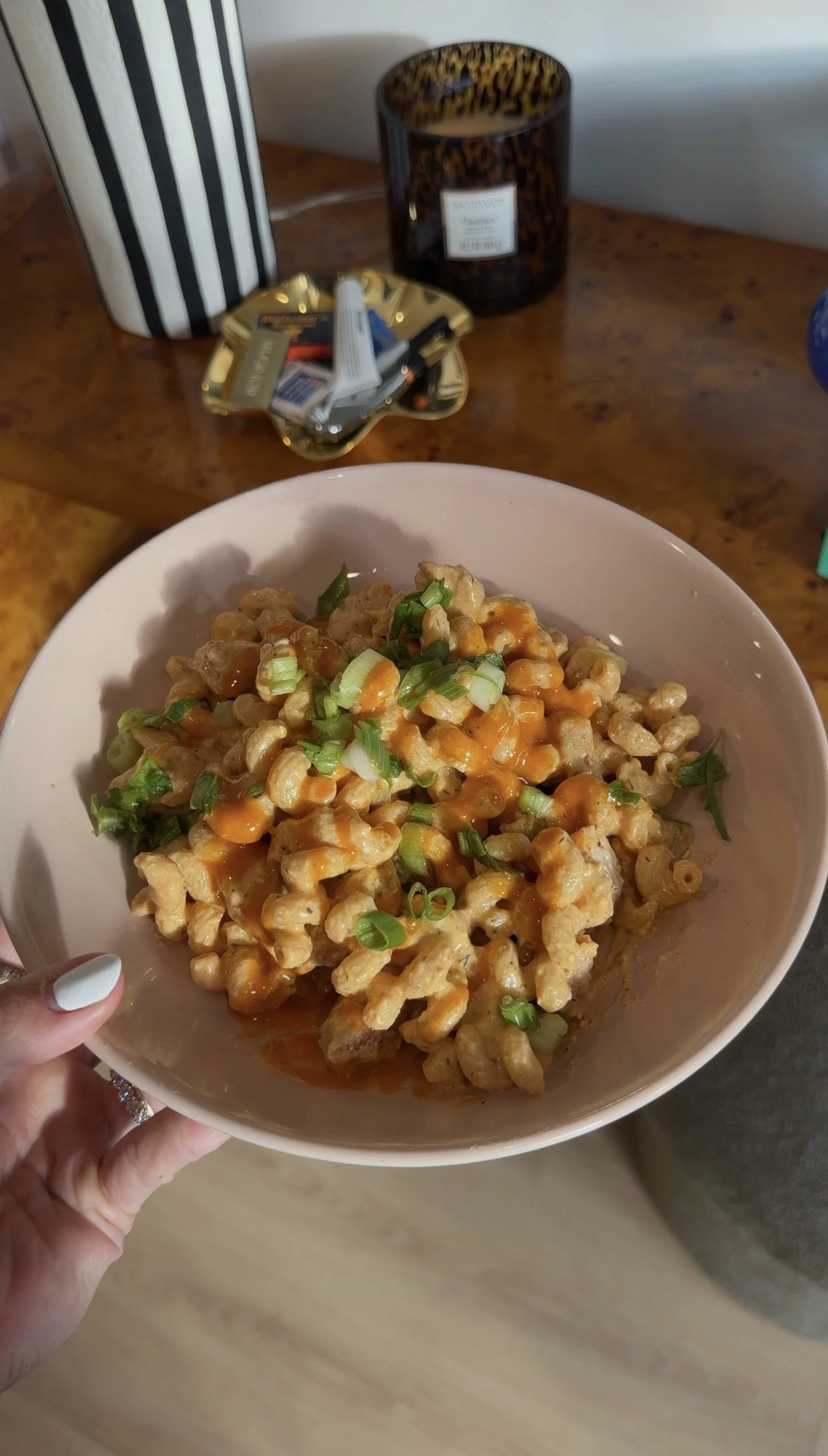 Creamy High-Protein Buffalo Chicken Pasta