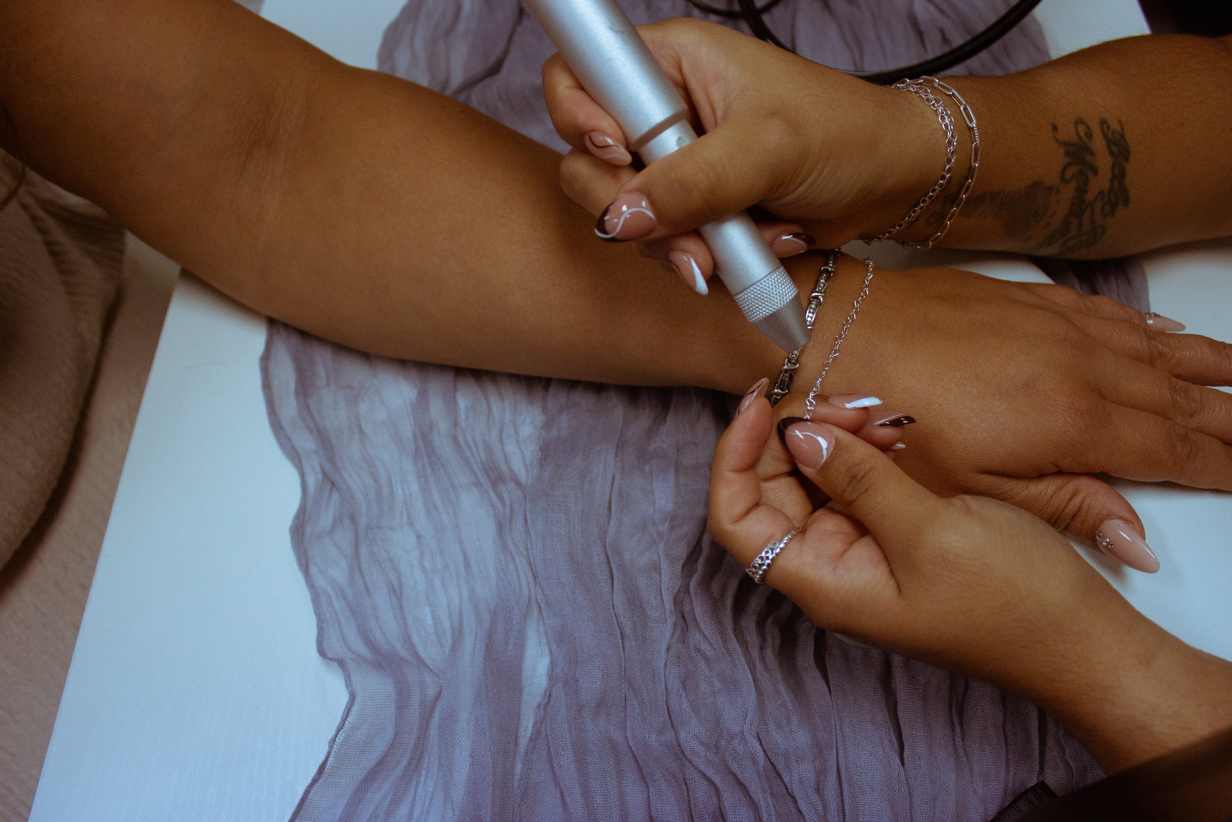 permanent jewelry business owner branding photo