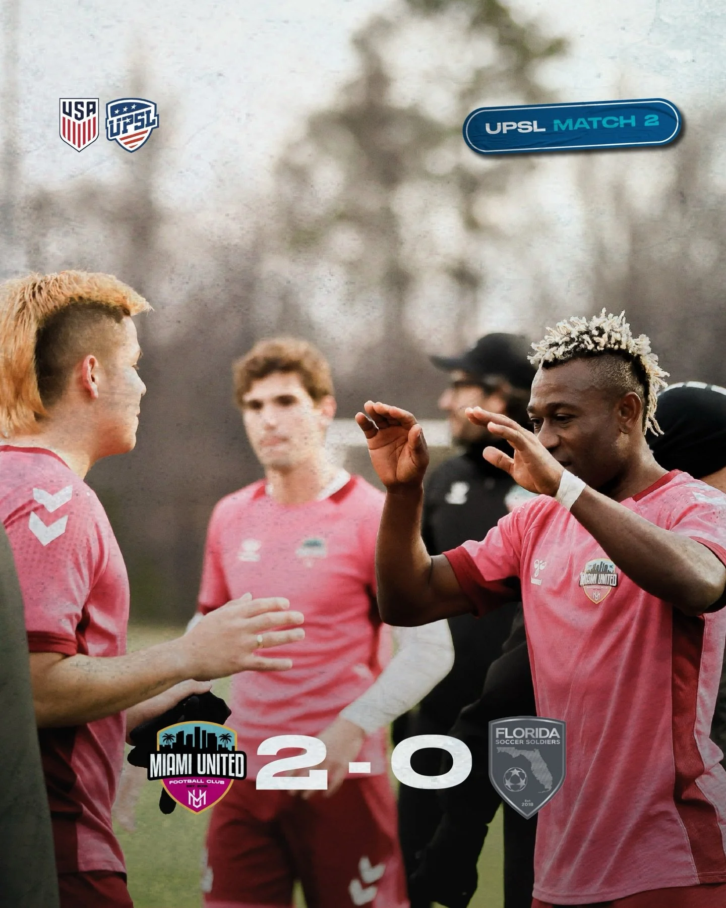 ⚽️🇺🇸UPSL SPRING 2026 Matchday 2

Miami United FC &ndash; Florida Soccer Soldiers 2-0

🇭🇹Victoria en salsa haitiana! 

Miami United FC logra un triunfo 2-0 contra los Florida Soccer Soldiers, equipo dirigido por el ex entrenador  United Jos&eacute