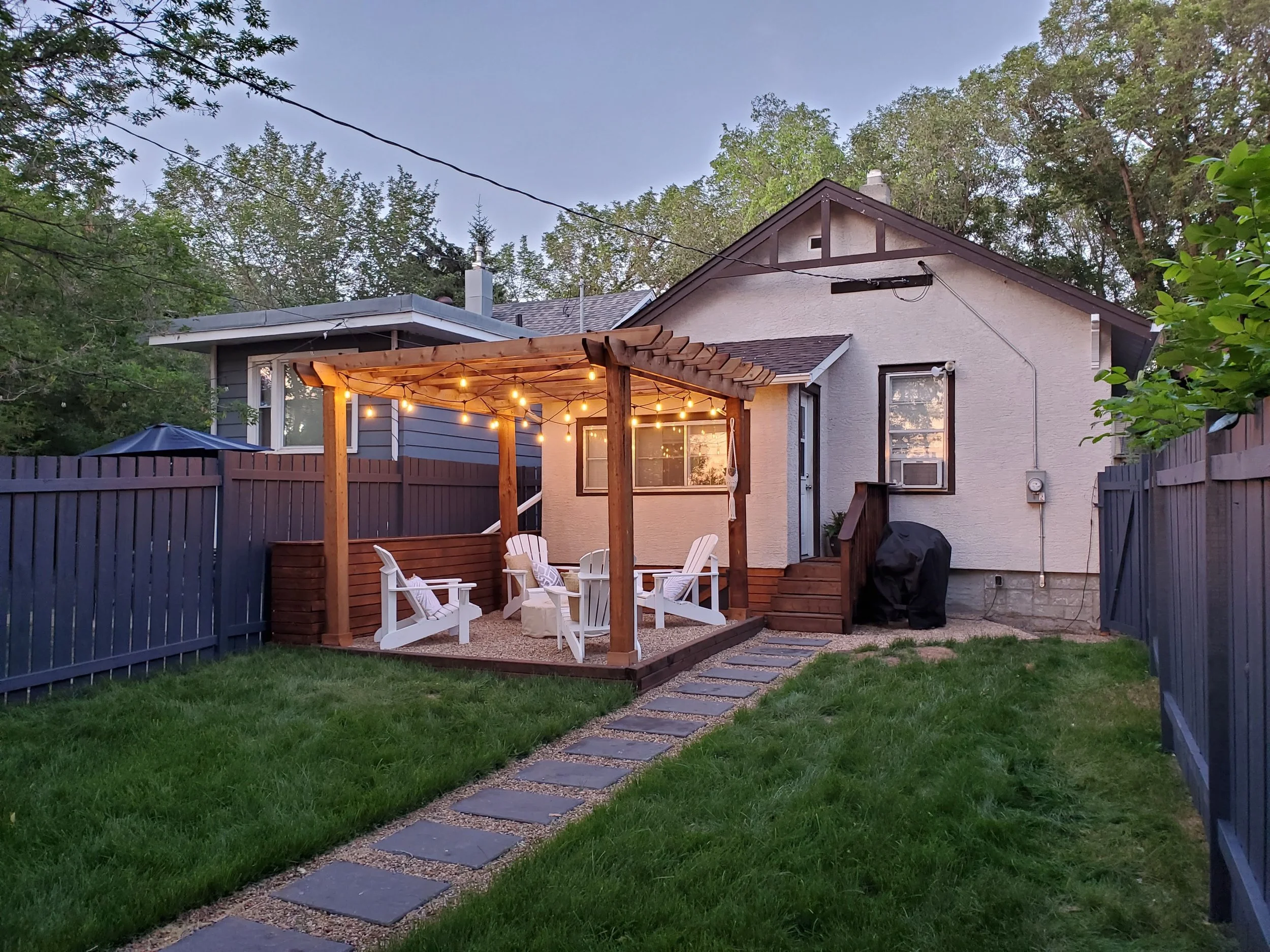 Pergola, Raised Garden Bed, and Back Deck