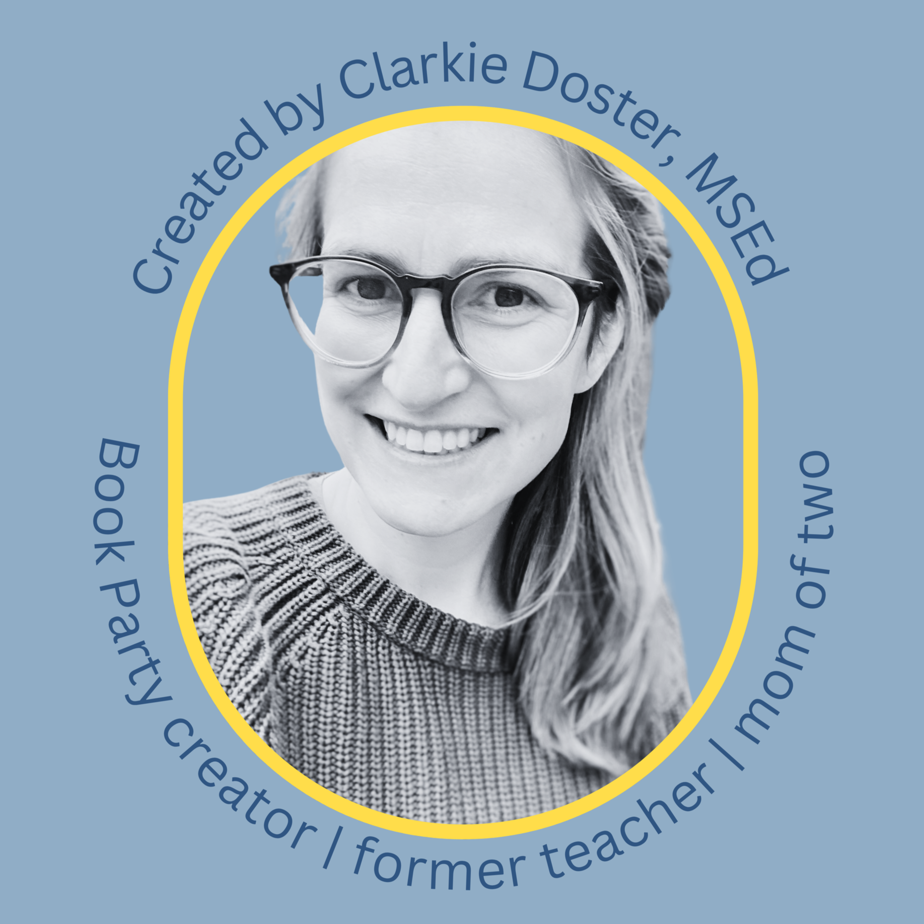 Clarkie Doster, creator of Book Party, book conversation cards for families.