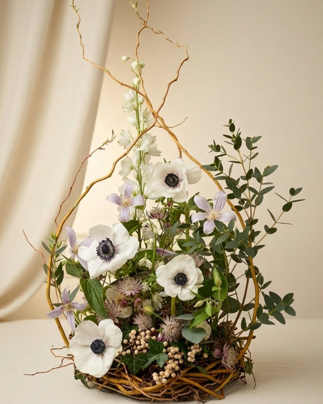 A 3d eco fineral wreath with standing flowers