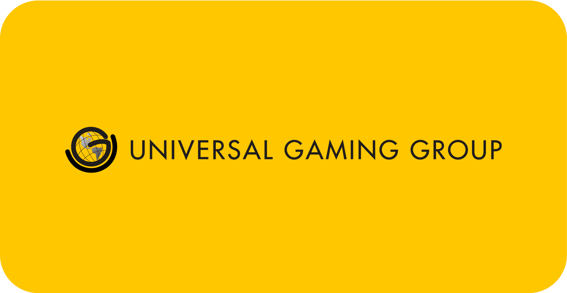 Yellow background with the Universal Gaming Group logo, and black text reading 'UNIVERSAL GAMING GROUP' next to it.