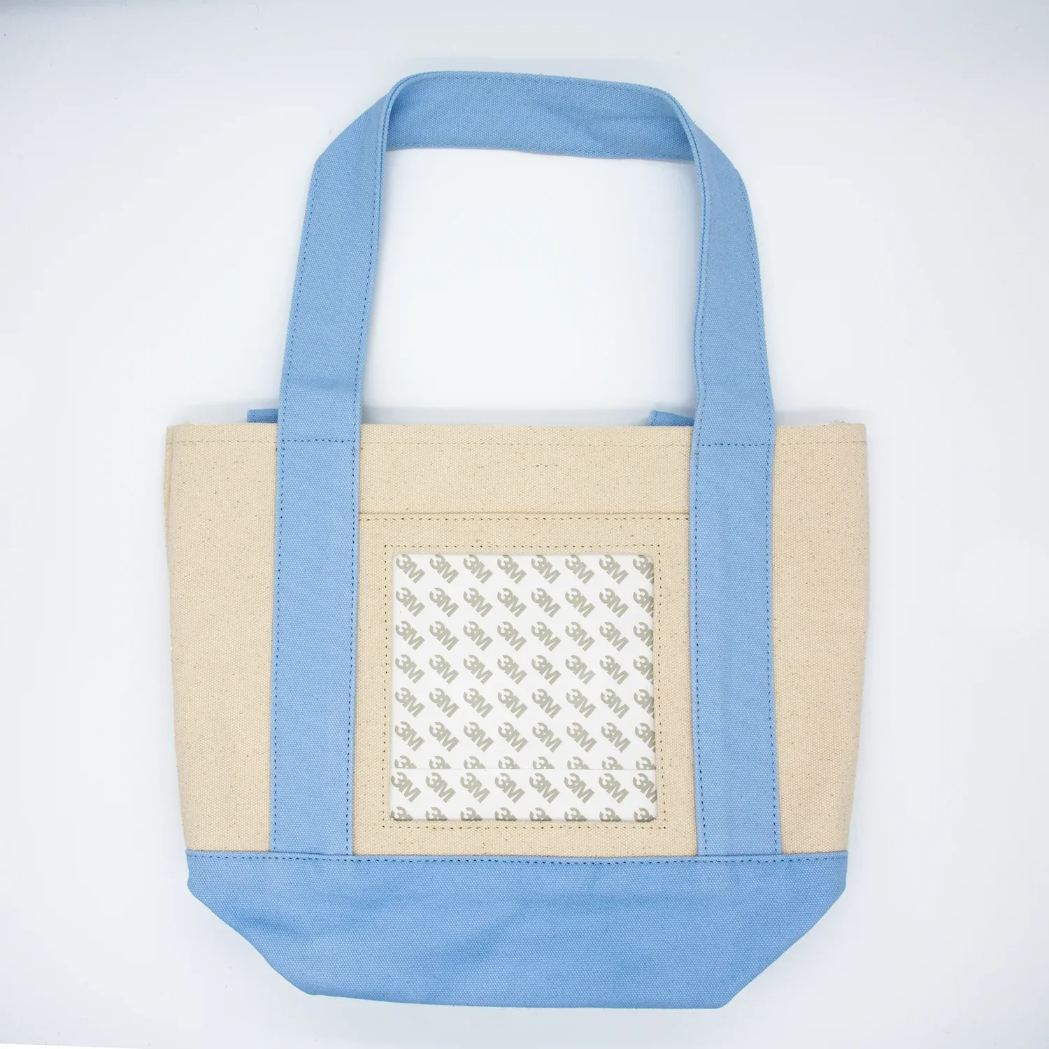 Blue Self Finishing Small Canvas Tote
