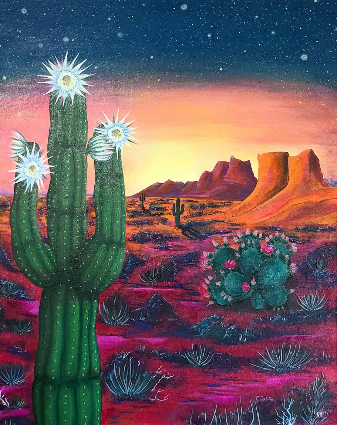 Night in Bloom   30" x 24"