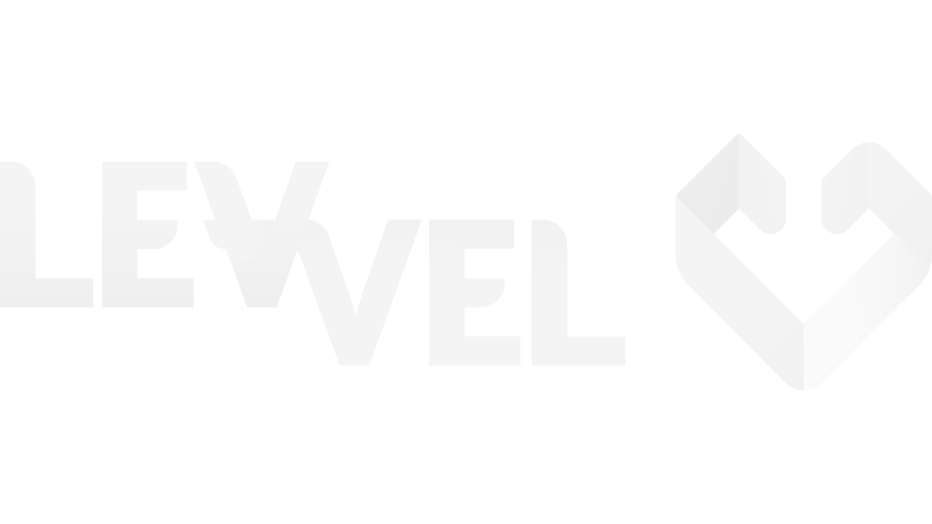 Het woord 'LEVEEL' in witte letters op een zwarte achtergrond, gevolgd door een hartvorm gemaakt van witte blokken.
