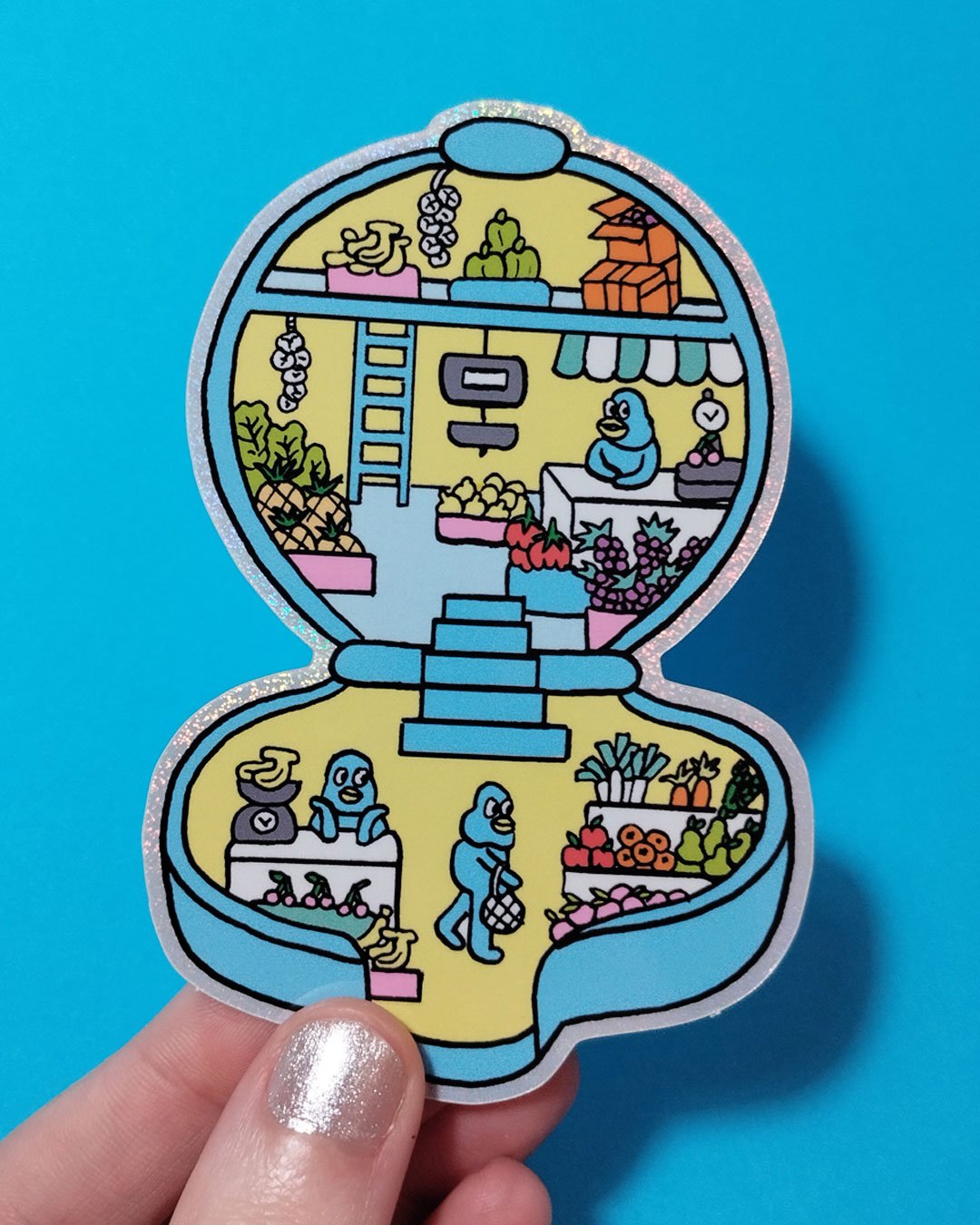 Sticker Polly Pocket frutería