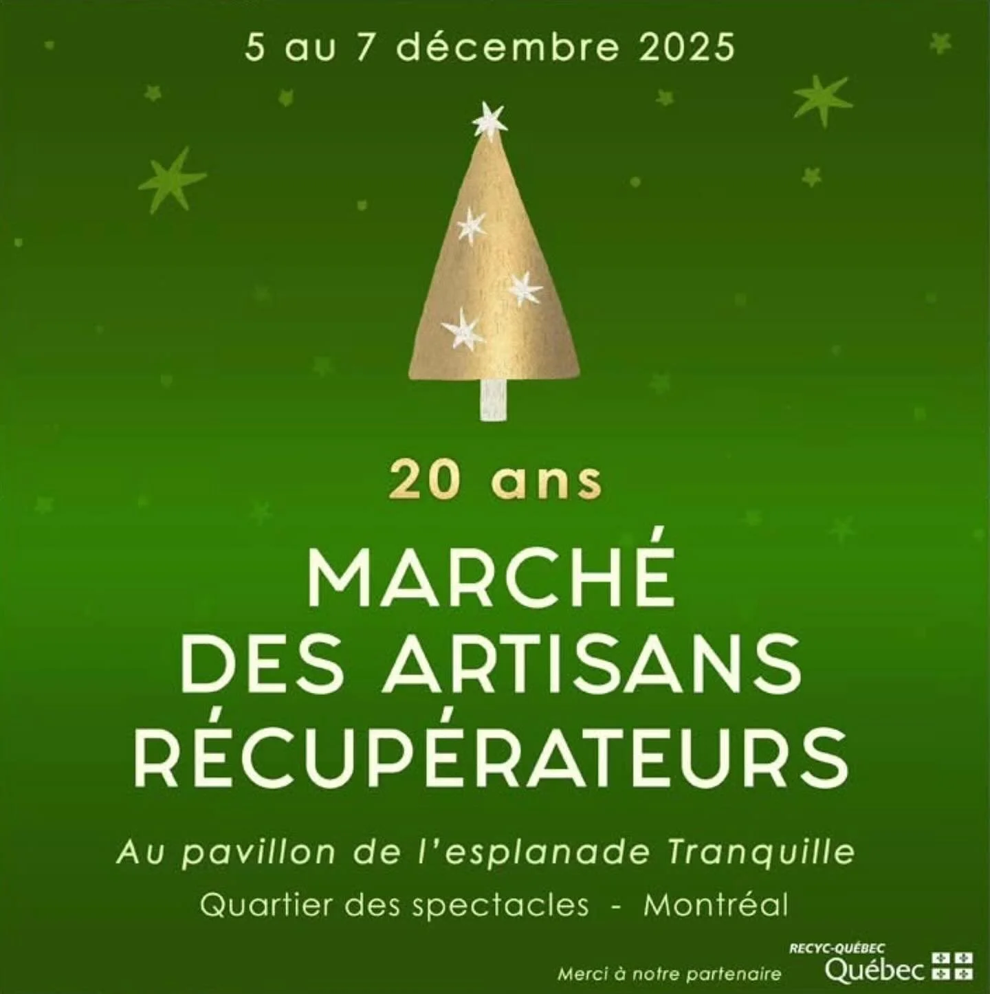 Ce week-end on sera au @marcheartisansrecuperateurs! Venez nous rencontrer et voir nos produits en personne. &Ccedil;a se passe &agrave; la magnifique esplanade tranquille dans le quartier des spectacles, au centre-ville de Montr&eacute;al 💚 On a h&