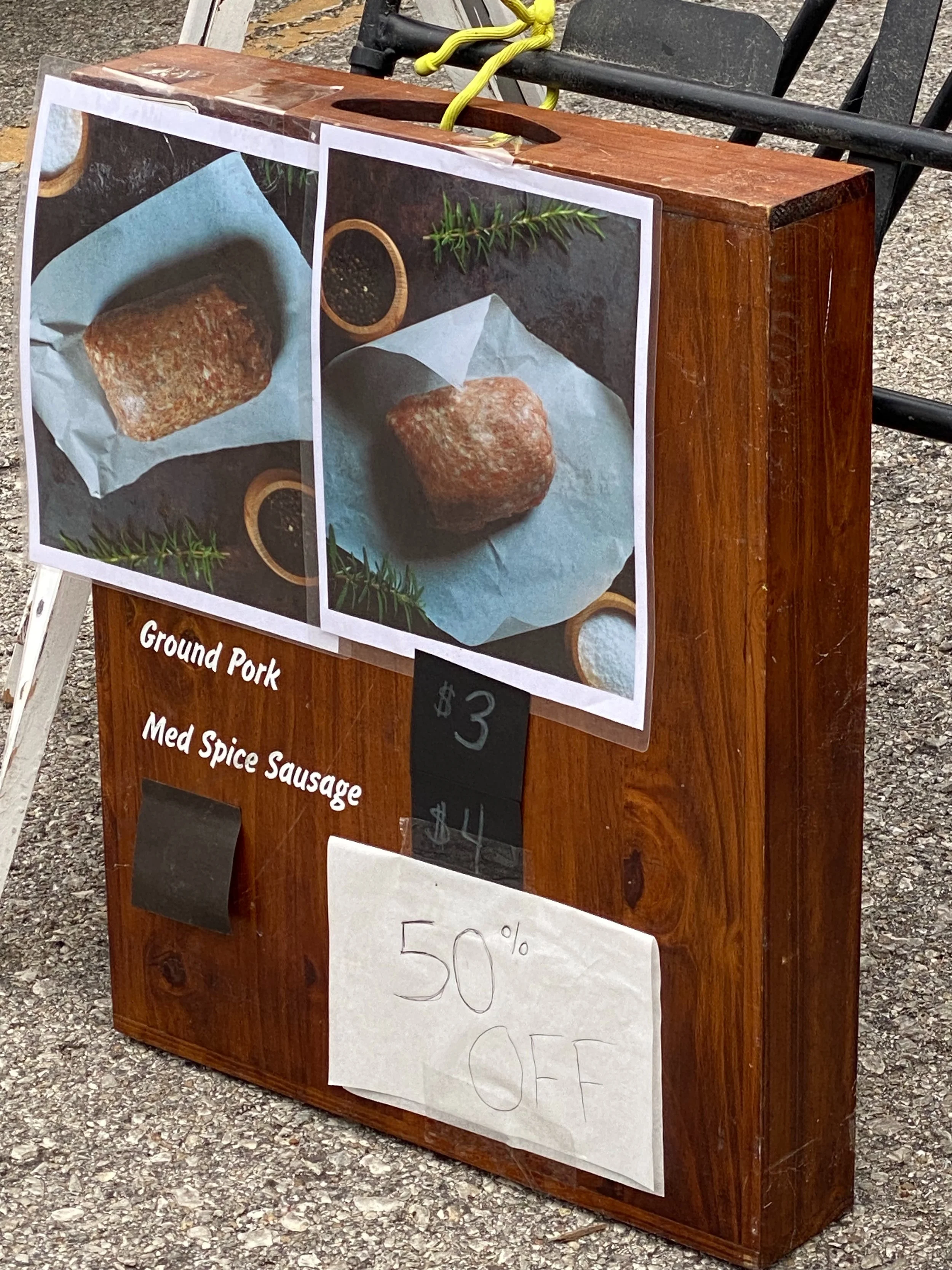 @lawrencefarmersmarket come help me empty my freezer!  I&rsquo;m having a sale of ground sausage and ground pork. 50% off!!
