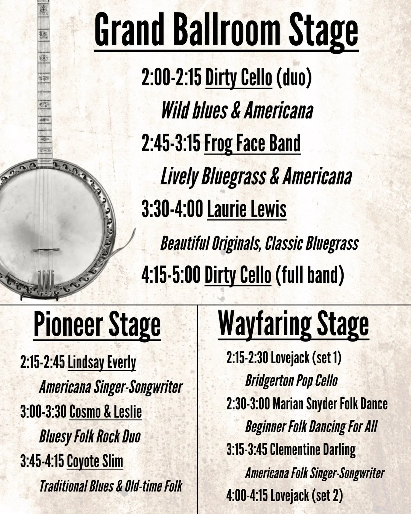 Wander from stage to stage checking out these great bands.

Sunday, Oct 25 from 2 - 5

Tickets: NotLoudConcerts.com

#napa #notloudconcerts #music #5dollars
