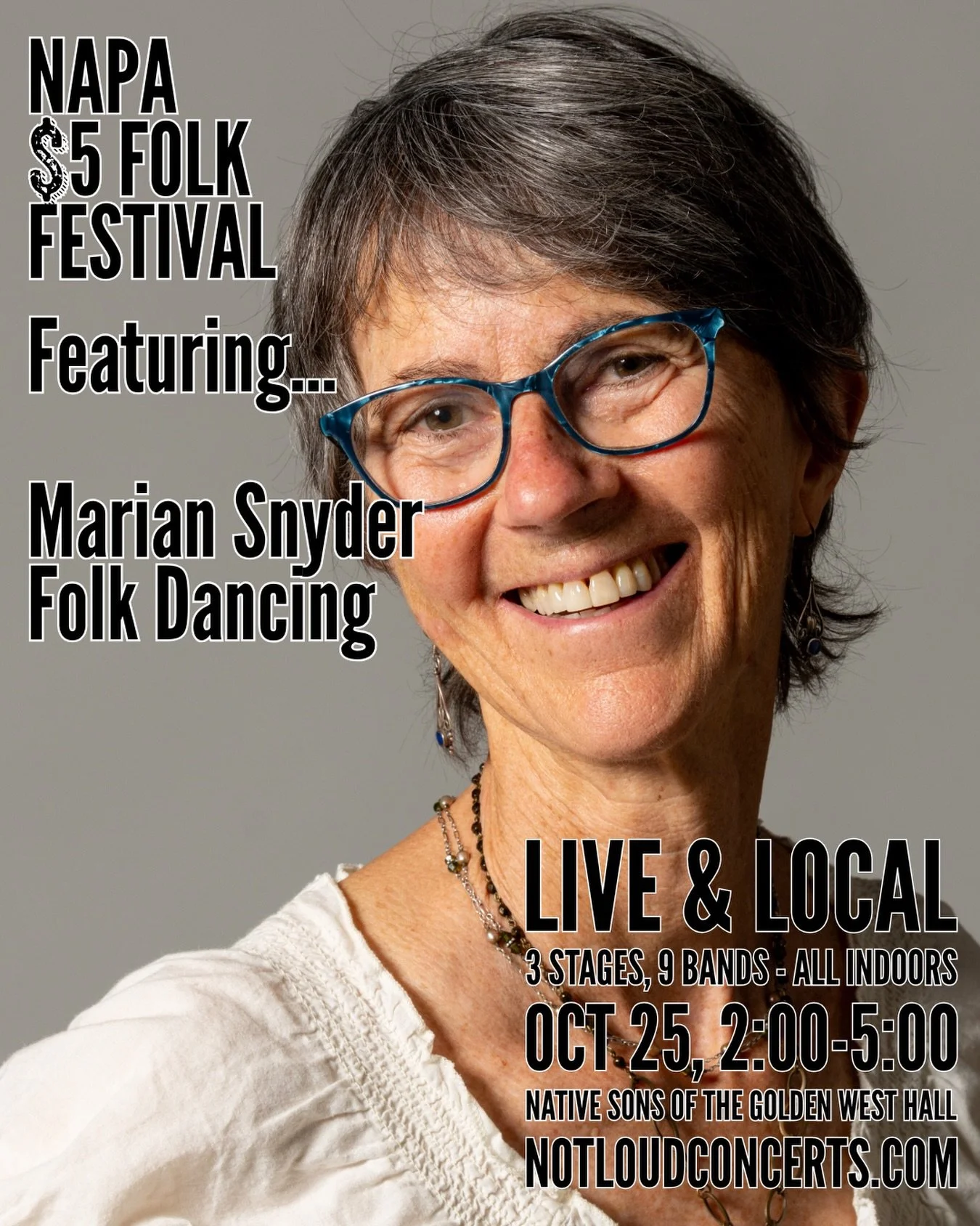 3 more days!
Napa $5 Folk Festival
Oct 25 from 2 - 5 pm
3 stages
9 bands
Held indoors at the Native Sons of the Golden West in downtown Napa
Tickets: $5 at NotLoudConcerts.com

#notloudconcerts #napa$5folkfestival #napa #livemusic